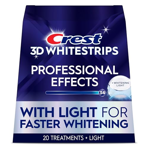 Crest 3d Whitestrips Professional Effects + Led Light amp;ndash; Teeth Whitening Kit, 1 Light + 20 Treatments, Each With 1 Upper/1lower, 40 Strips amp;ndash; Crest 3dwhite Teeth Whitening Strips