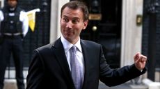 LONDON, ENGLAND - SEPTEMBER 04:MP Jeremy Hunt leaving No 10 Downing Street as Health Secretary on the day Prime Minister David Cameron holds a government reshuffle on September 4, 2012 in Lon