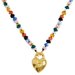 Bimba Y Lola Multicolor Resin Heart Padlock Necklace