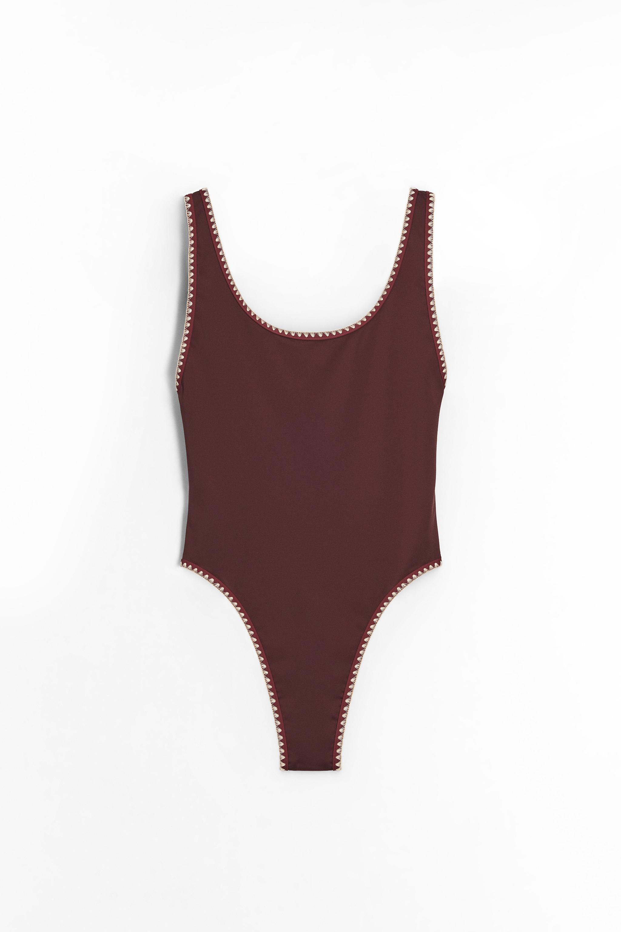 Contrast Plain Swimsuit