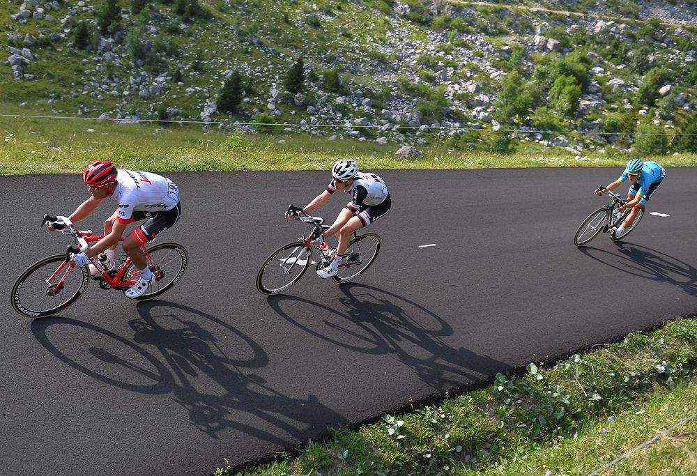Chad Haga rides in the Alps during stage 10 at the Tour de France