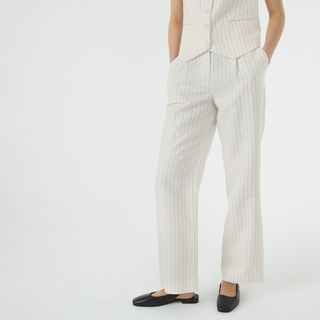 Linen/Cotton Pinstripe Trousers