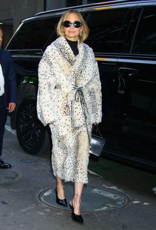 Nicole Richie wears a fur two-piece