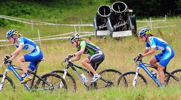 Pendrel, Koerber, and Nash together at the front of the race.