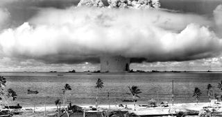 In 1946, the U.S. detonated an atomic bomb at Bikini Atoll in Micronesia, becoming the first underwater test of the device.