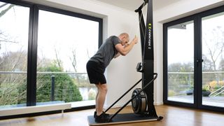 Concept2 SkiErg in use in a spacious living room