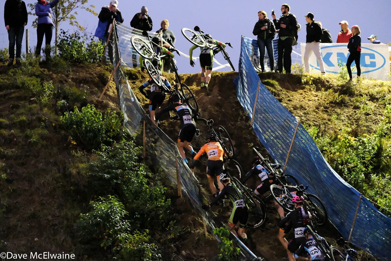 Racers fight for footing in the deep sand
