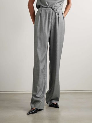 Wool-Twill Straight-Leg Pants