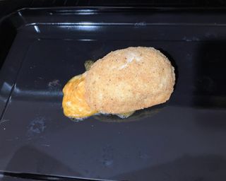 Baked frozen chicken meal cooked using the KitchenAid Digital Countertop Oven with Air Fryer