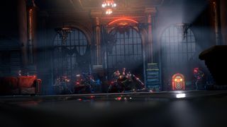 Image of REPLACED, with R.E.A.C.H. fighting multiple enemies.
