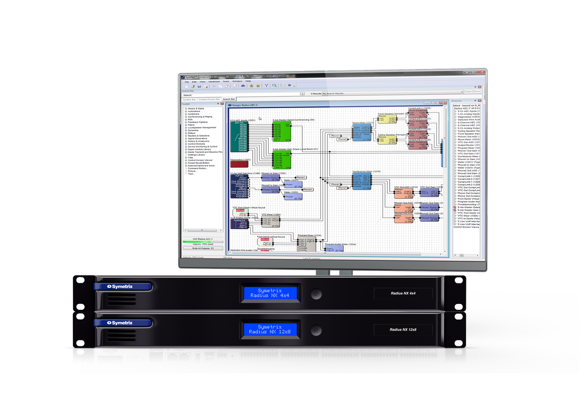 Symetrix Radius NX 4x4 and Radius NX 12x8