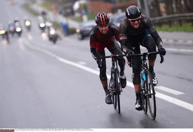 Ian Stannard leads Greg Van Avermaet