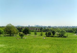 The City of London from Parliament Hill on a summers day.