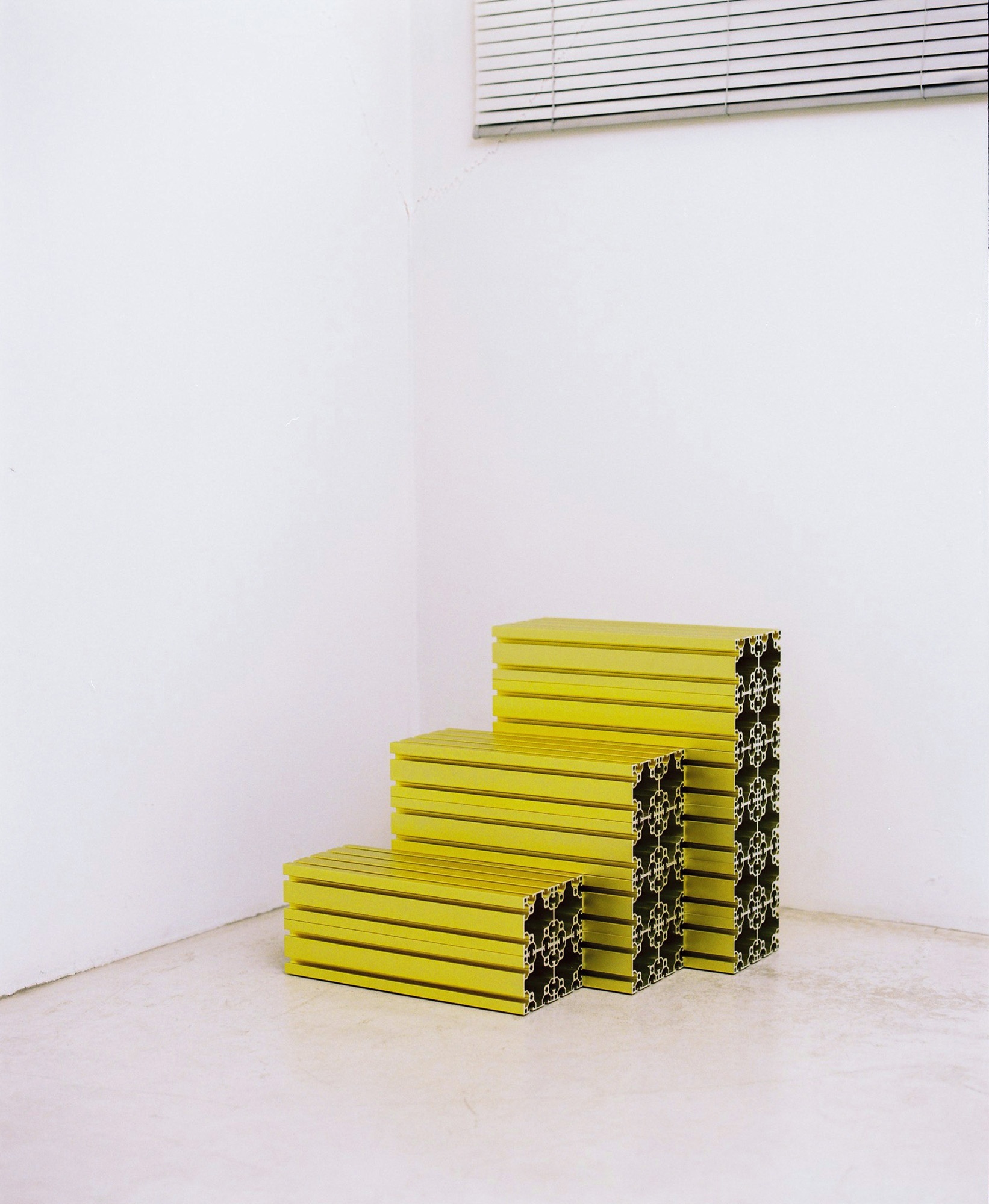 Yellow aluminium furniture by Oneseo Choi