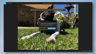 Image open in Windows Photos app with HEIC download link highlighted