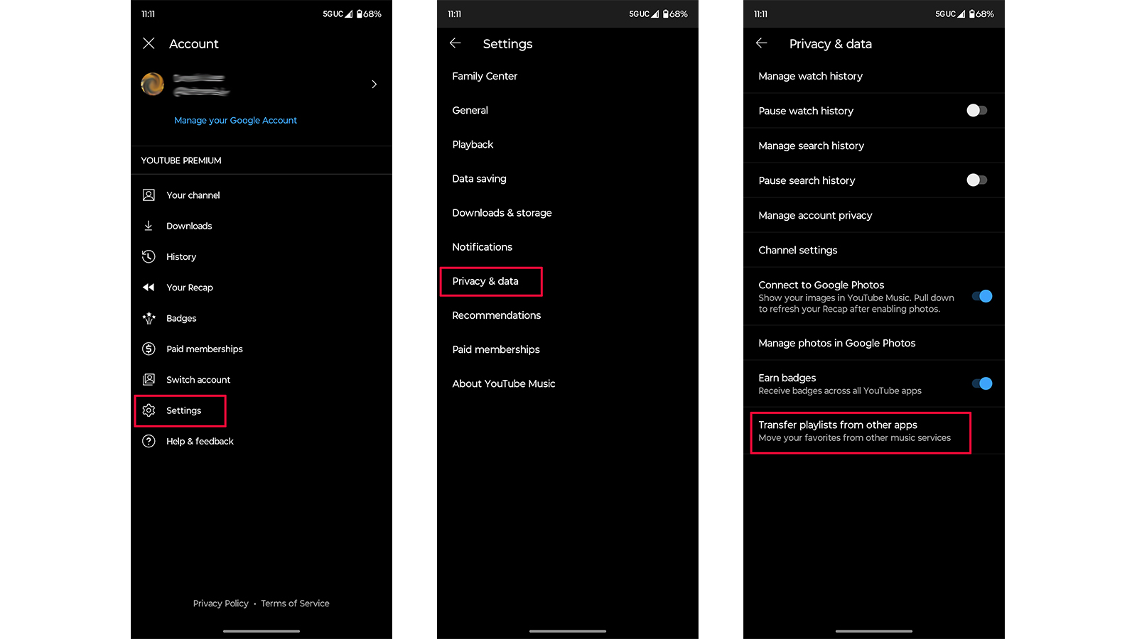Transferring Spotify playlist to YouTube Music