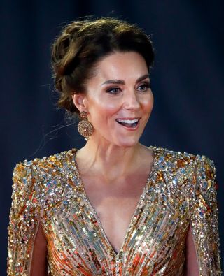 Kate Middleton £2 earrings - Catherine, Duchess of Cambridge attends the "No Time To Die" World Premiere at the Royal Albert Hall on September 28, 2021 in London, England