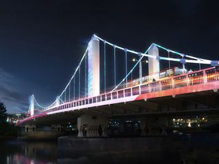 Lightstream on Chelsea Bridge, by Doug Aitken, for Adjaye Associates