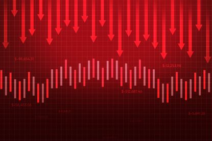 stocks sell off red arrows down