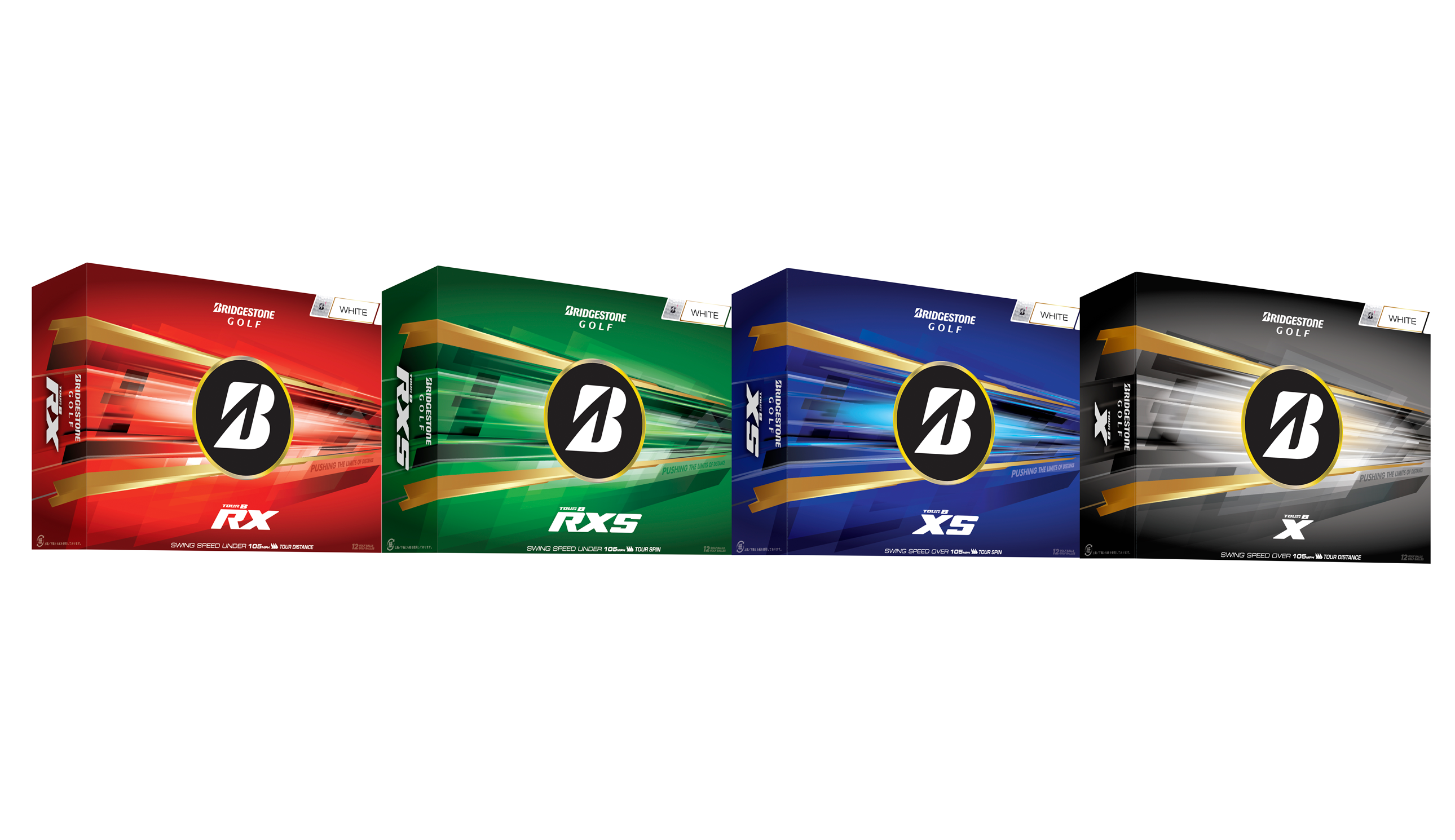 The new Bridgestone Tour B boxes lined up