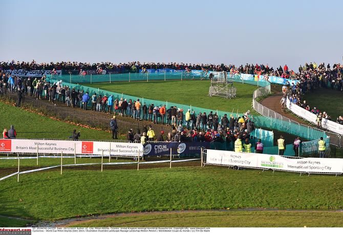 Spectators on course in Milton Keynes