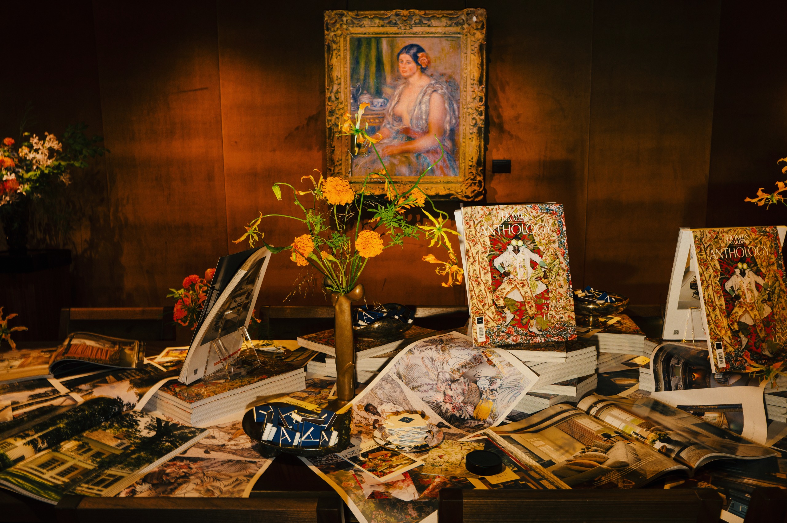 Anthology magazine in front of a Renoir