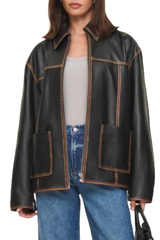 Veda Bennett Oversized Leather Bomber