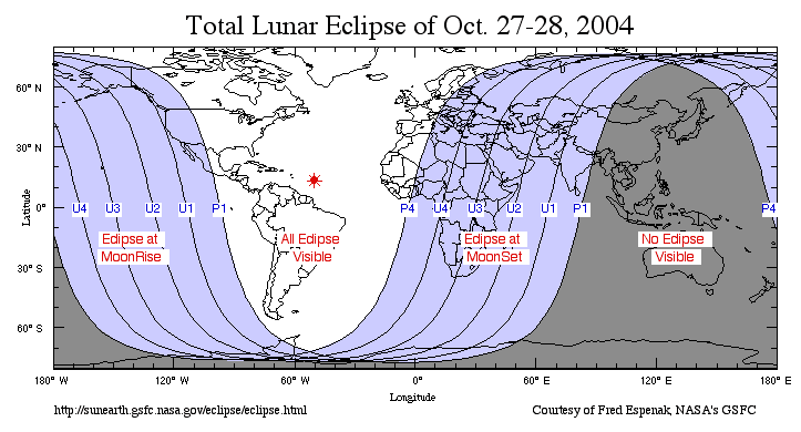 Lunar Eclipse Tonight Map Last Chance Until 2007: Total Lunar Eclipse Tonight! | Space