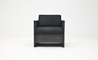 Leather-clad black armchair