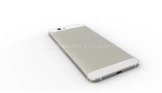 Huawei Nexus 6 rear render
