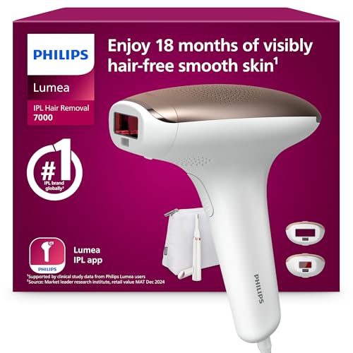 Philips Lumea 7000 Series, Ipl Hair Removal Device, Laser Hair Removal Alternative, With Satin Compact Pen Trimmer, 2 Attachments for Body and Face, Model Bri921/00