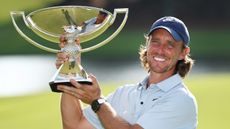 Tommy Fleetwood with the FedEx Cup trophy