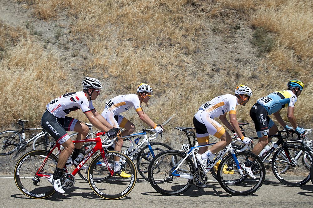 Danny van Poppel (Trek) wearing the young rider's jersey