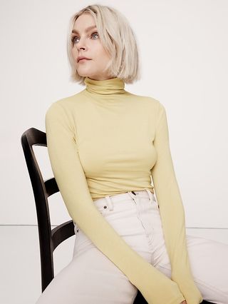 Wool-Blend Turtleneck T-Shirt