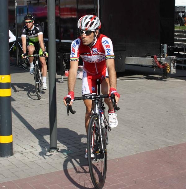 Oscar Freire (Katusha) at the start in Harelbeke.