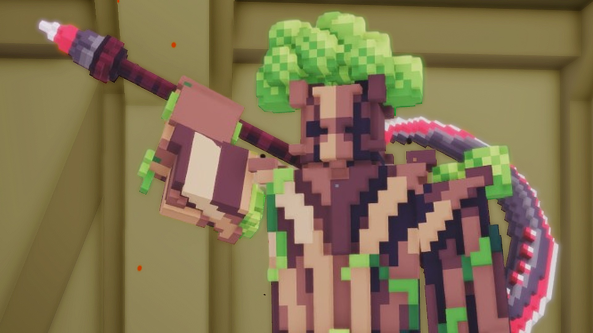 A player with the tree class in Pixel Blade on Roblox