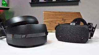 HP Reverb Windows Mixed Reality headset on a desk