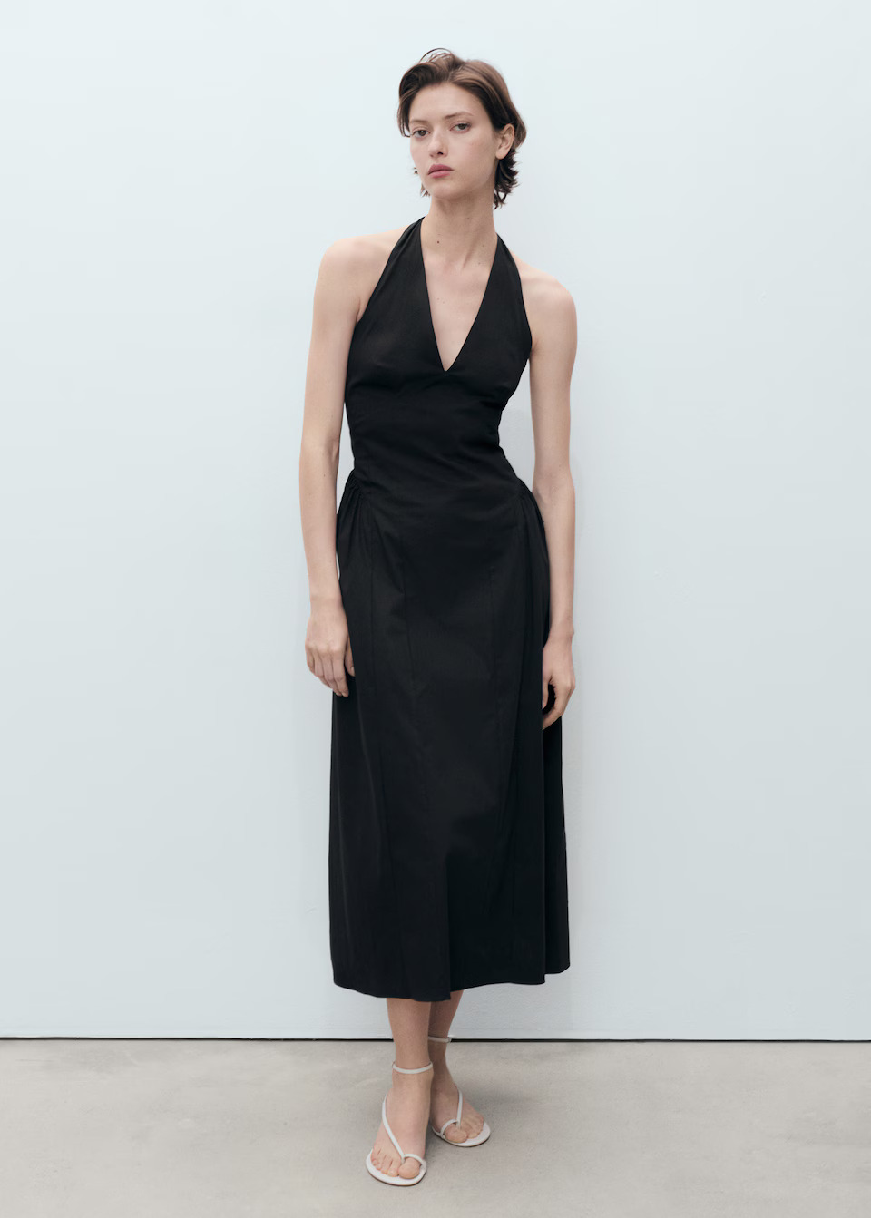 MANGO, Halter Neck Cotton Midi-Dress - Women | Mango United Kingdom