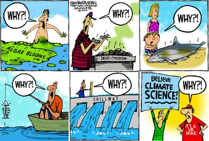 Political Cartoon U.S. Climate Change Deniers Believe Science