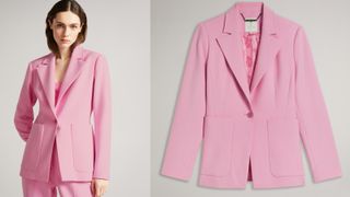 best blazer for women include this Ted Baker blazer in pink