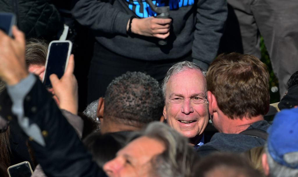 Mike Bloomberg taking selfies