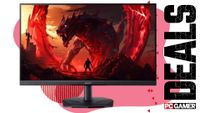 Acer gaming monitor on a pink deals background