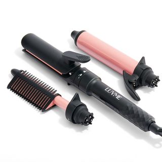 Luvme Hair, 3 in 1 Instant Heating Curling Iron Set With Interchangeable Straightener for All Hair Types