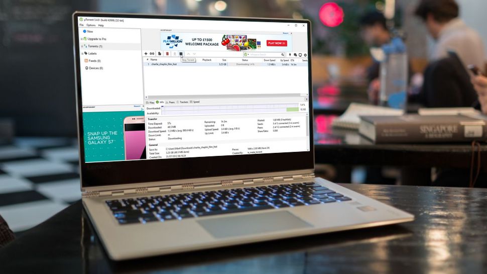 uTorrent on a laptop