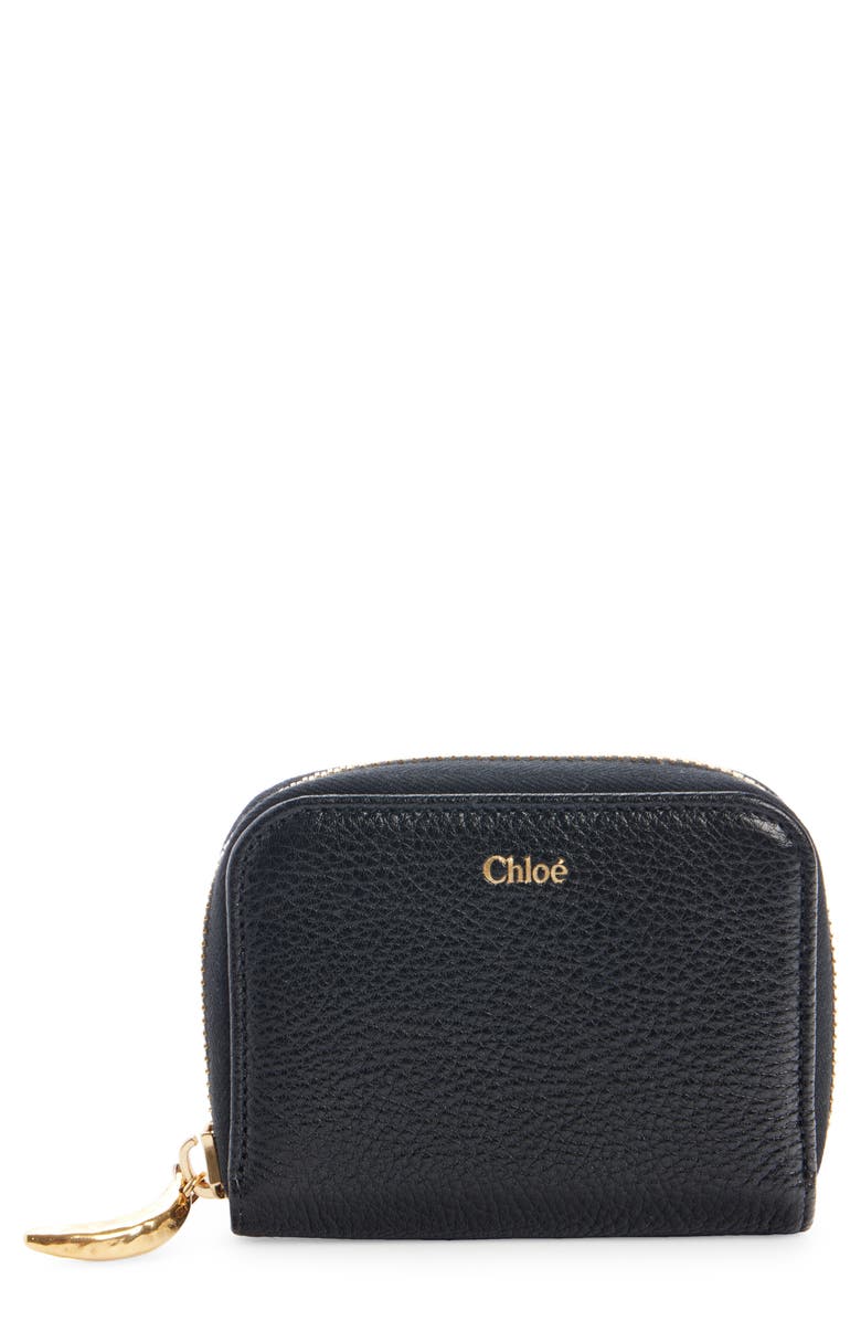 Banana Grained Leather Zip Coin Purse
