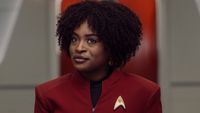 Uhura hanging out at the conference table