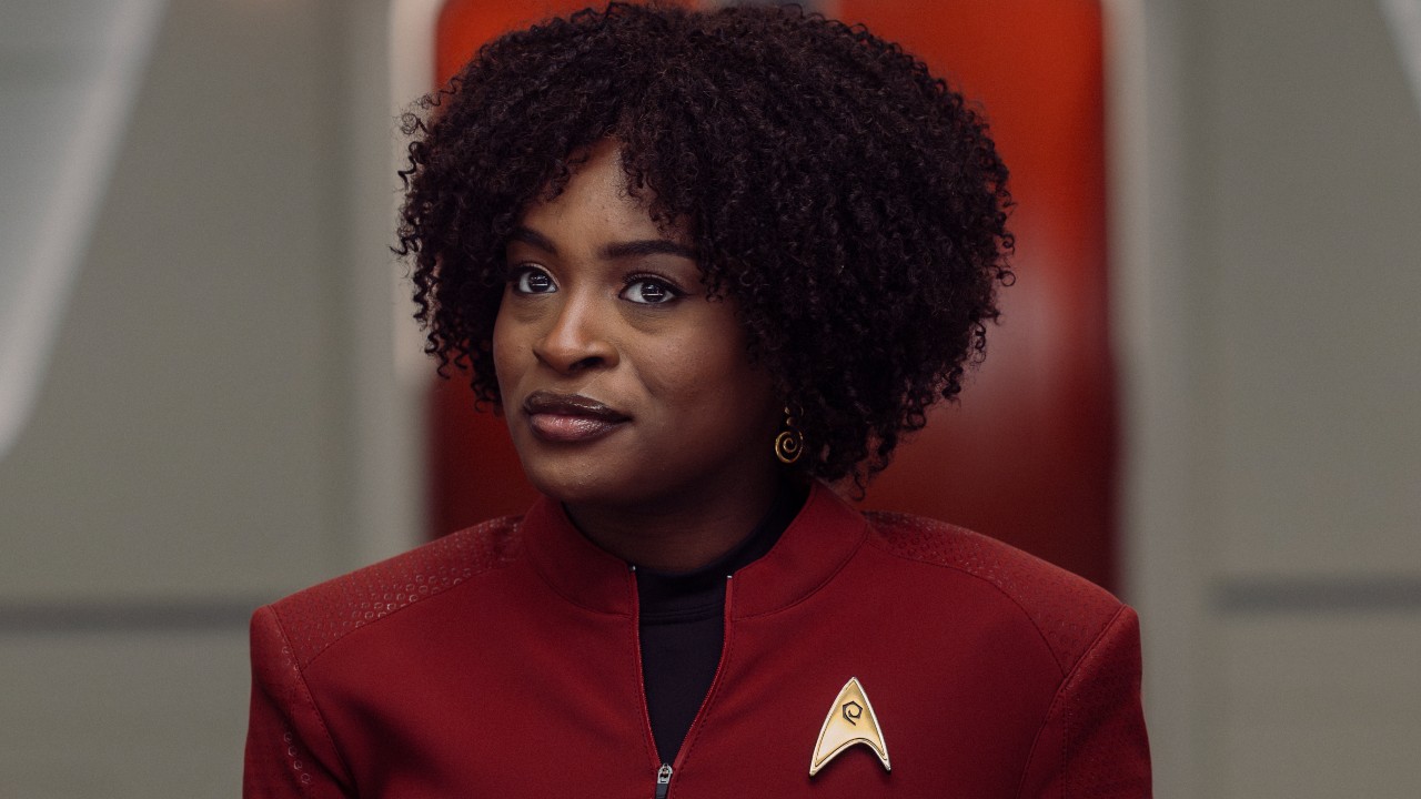 Uhura hanging out at the conference table