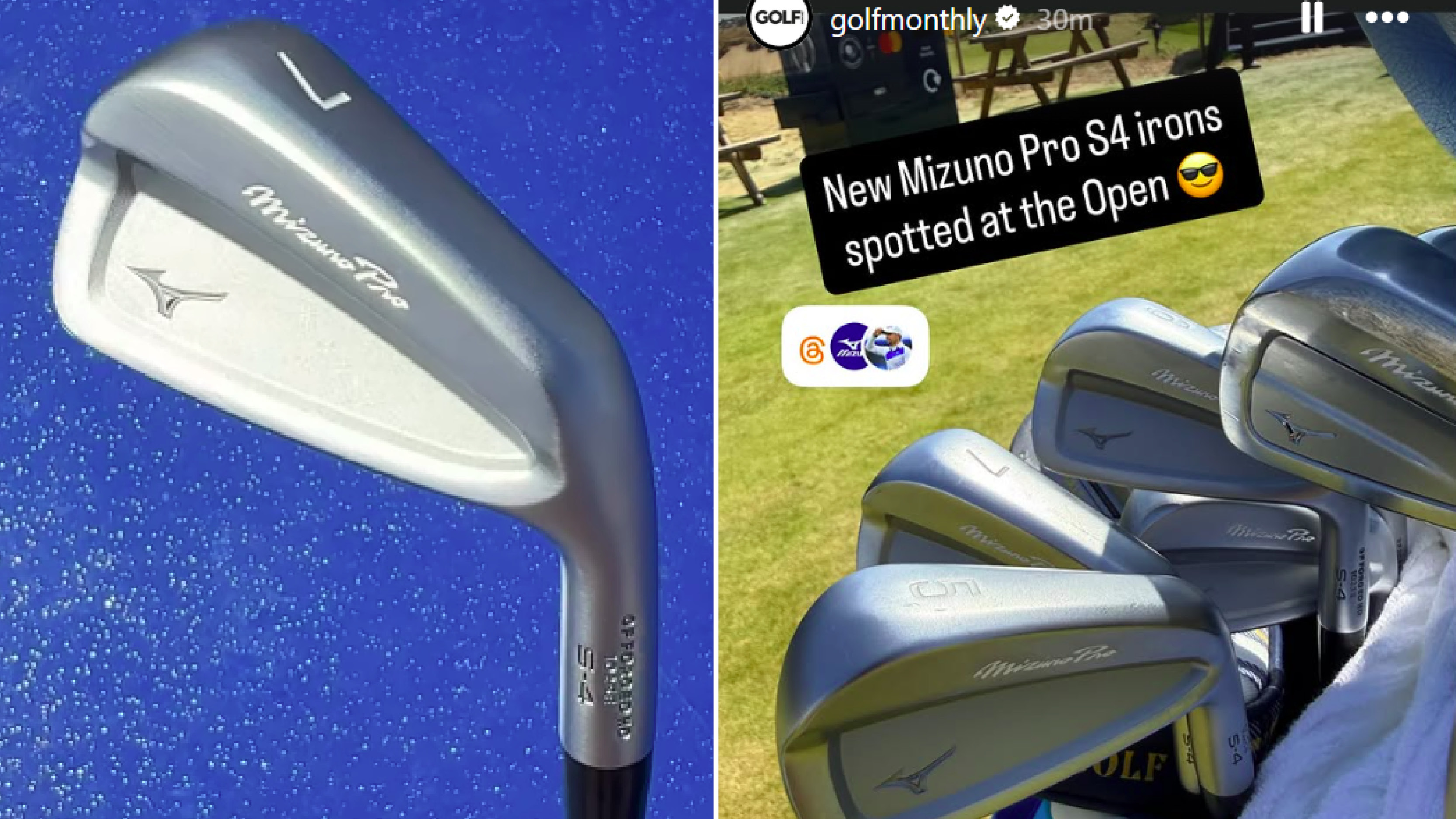 The Mizuno S4 irons in a bag