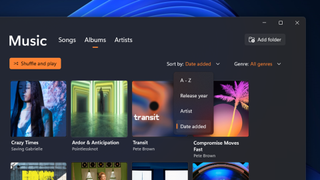 Album artwork in Media Player in Windows 11