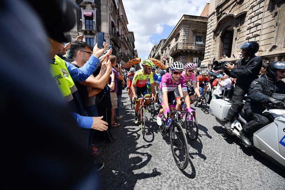 Heading out for the start of stage 4 at the Giro d'Italia